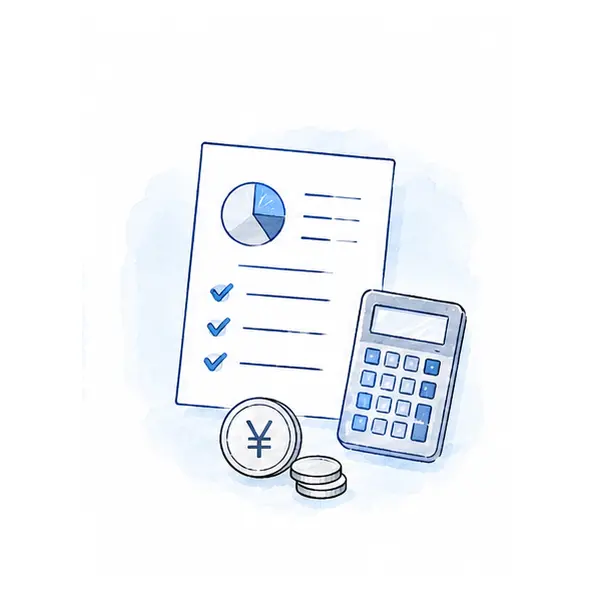 給湯器の修理や交換費用を確認するイラスト